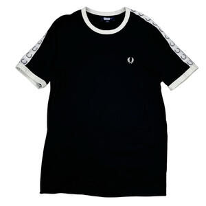 Fred Perry Taped Ringer T-Shirt Black Size L